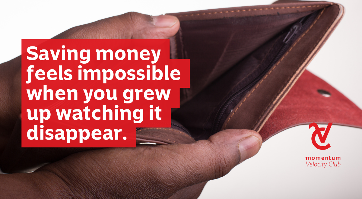 A man holds an empty money wallet. He feels like it&rsquo;s impossible to save his money.